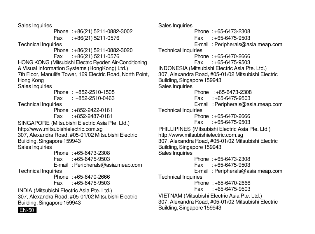 Mitsubishi Electronics PK20 user manual EN-50 