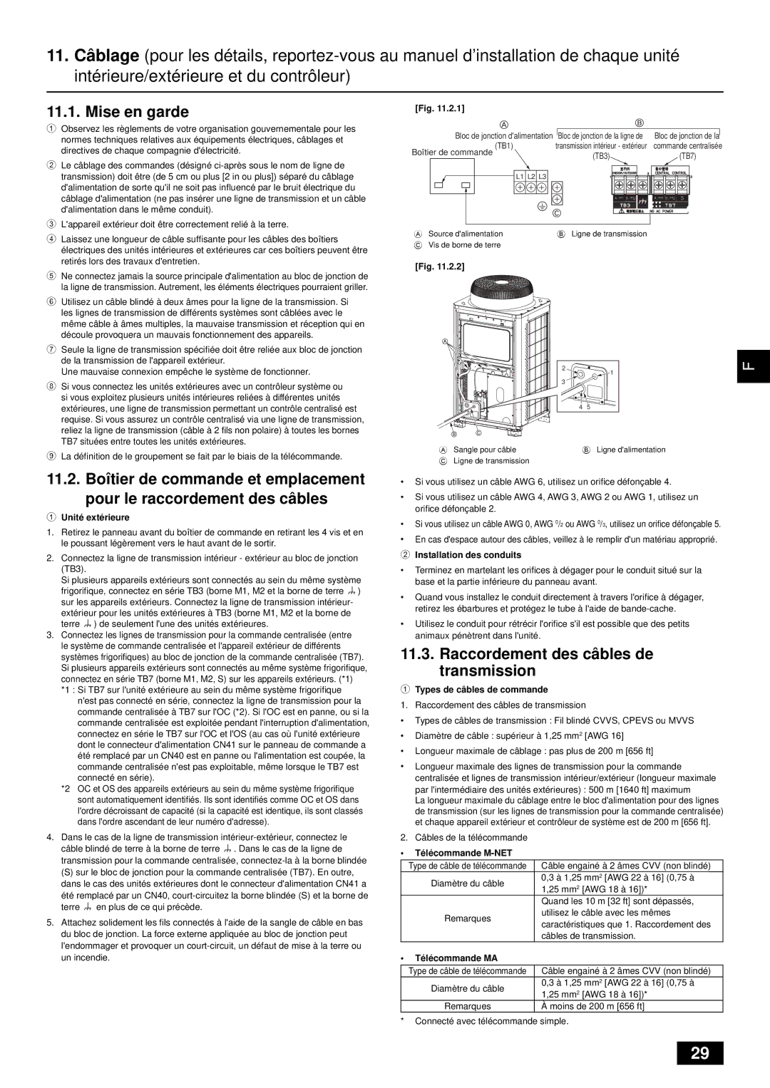 Mitsubishi Electronics PUHY-HP-THMU-A installation manual Raccordement des câbles de transmission 