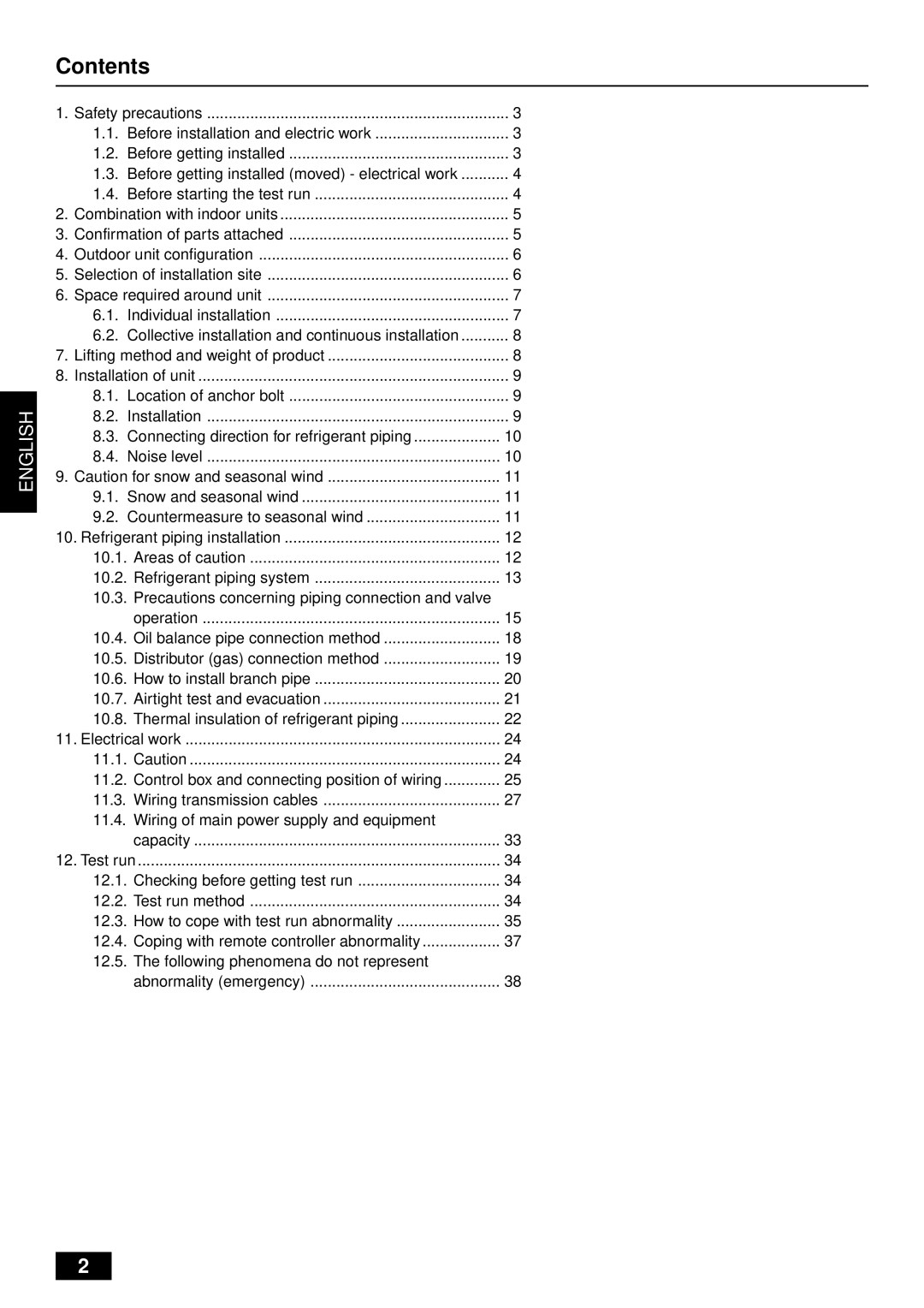 Mitsubishi Electronics PUHY-YMC installation manual Contents 