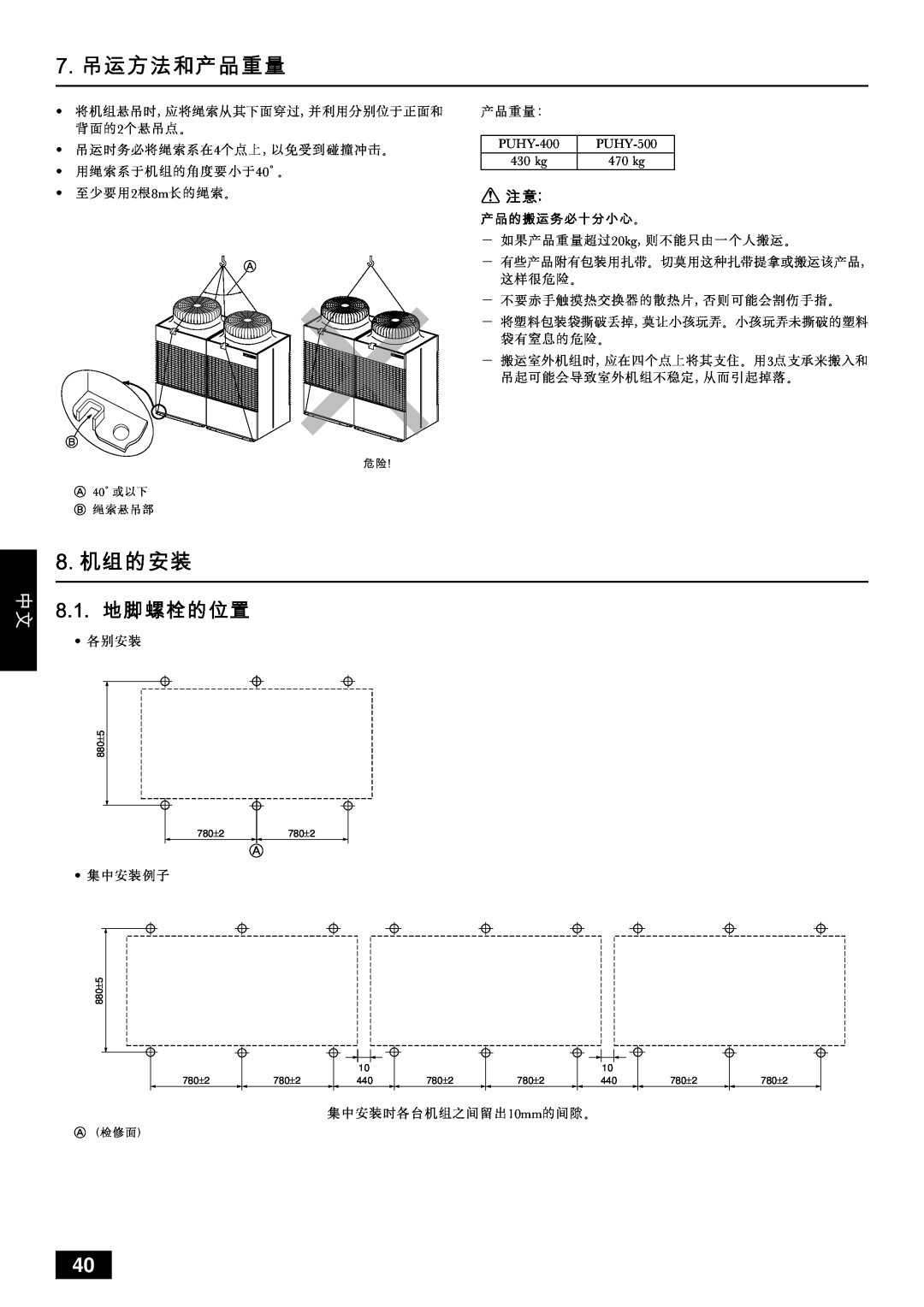 Mitsubishi Electronics PUHY-YMC installation manual Uknk 