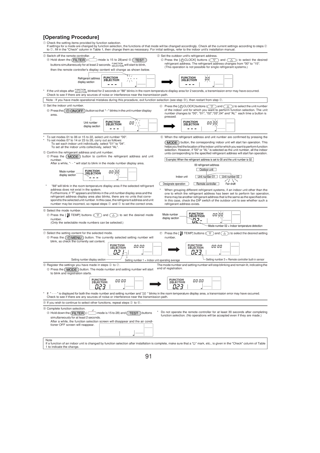 Mitsubishi Electronics PUZ-A18NHA2-BS, PUZ-A42NHA2-BS, PUZ-A30NHA2, PUY-A36NHA2, PUY-A30NHA2-BS Operating Procedure 