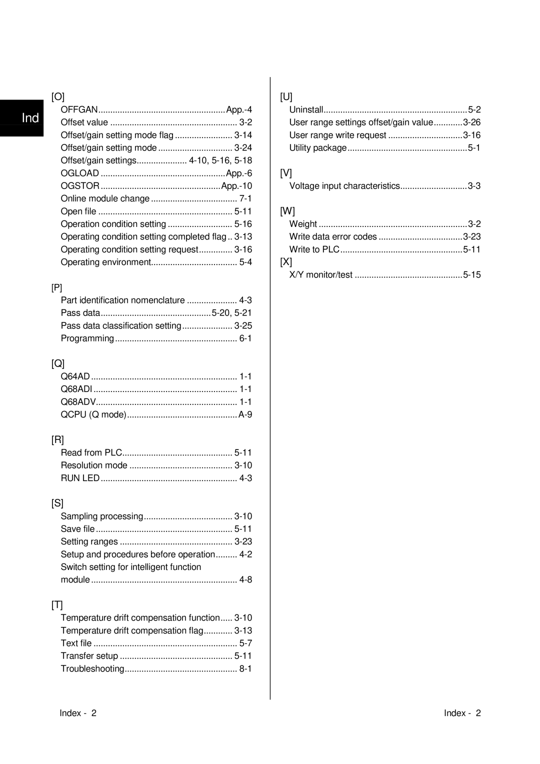 Mitsubishi Electronics Q64AD, Q68ADI, Q68ADV user manual App.-4, 10, 5-16, App.-6, Switch setting for intelligent function 