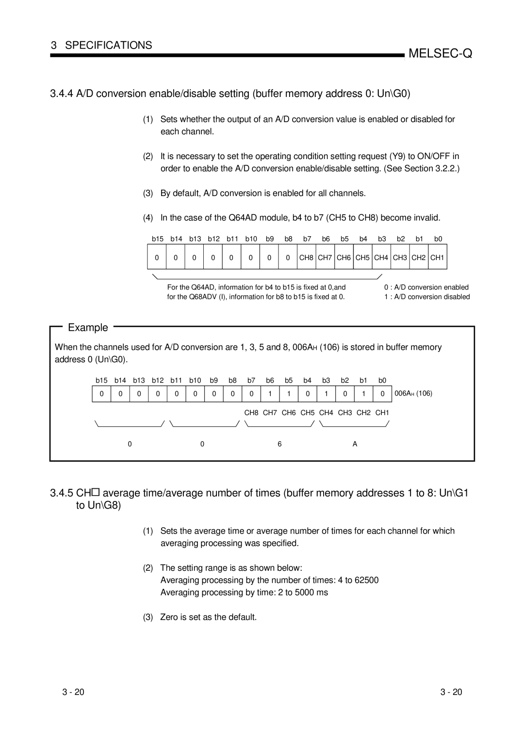 Mitsubishi Electronics Q68ADV, Q68ADI, Q64AD user manual Example 