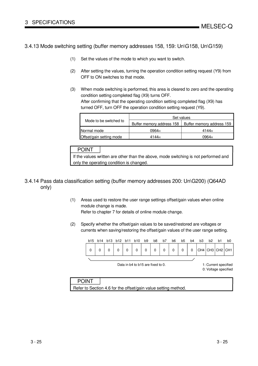 Mitsubishi Electronics Q68ADI Refer to .6 for the offset/gain value setting method, Mode to be switched to Set values 