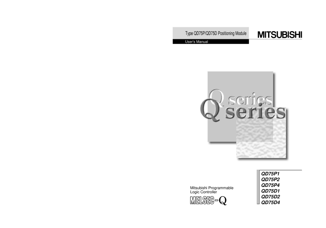 Mitsubishi Electronics user manual Type QD75P/QD75D Positioning Module 