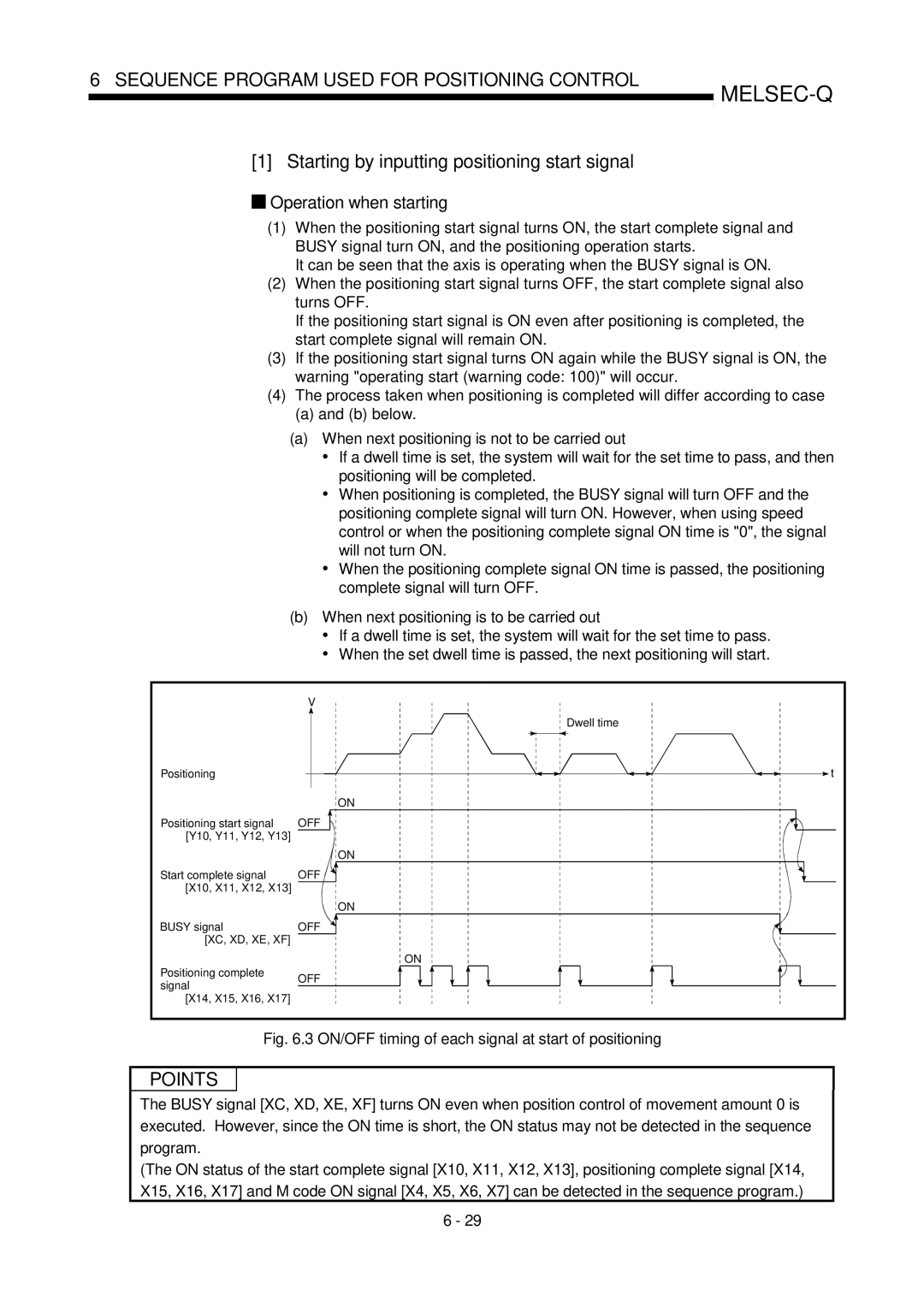 Mitsubishi Electronics QD75D, QD75P user manual Starting by inputting positioning start signal, Operation when starting 