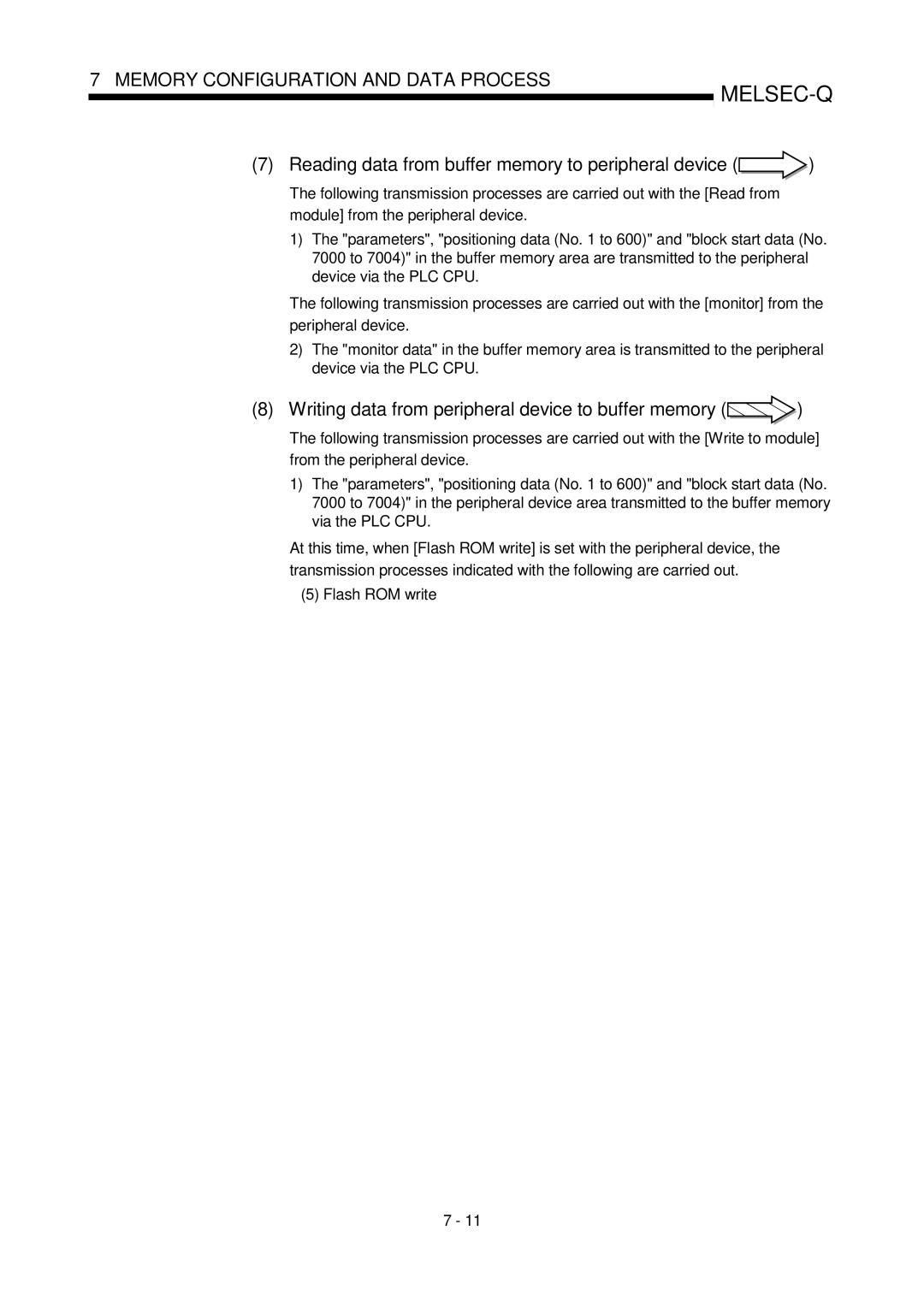 Mitsubishi Electronics QD75D, QD75P user manual Reading data from buffer memory to peripheral device 