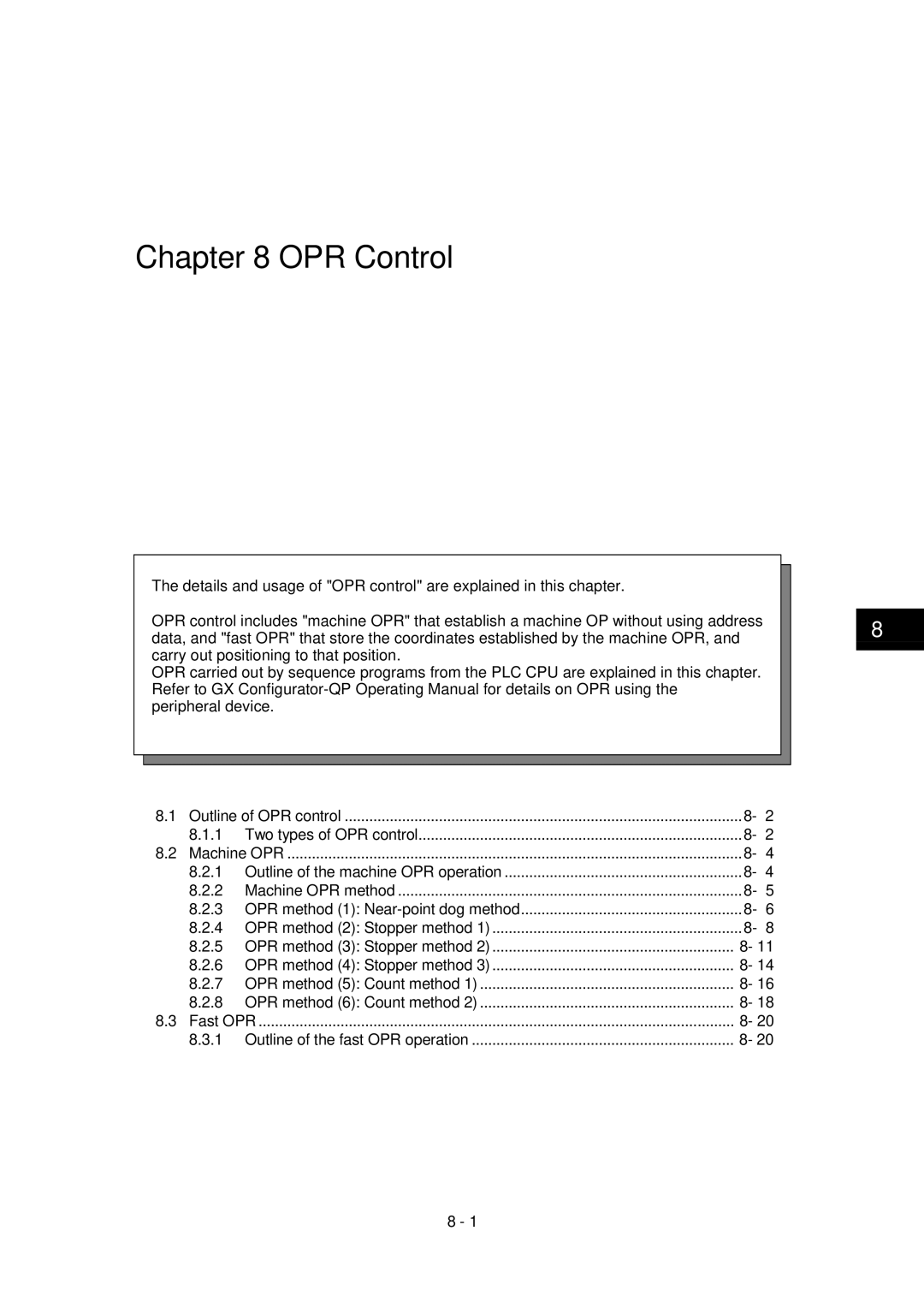 Mitsubishi Electronics QD75D, QD75P user manual OPR Control 