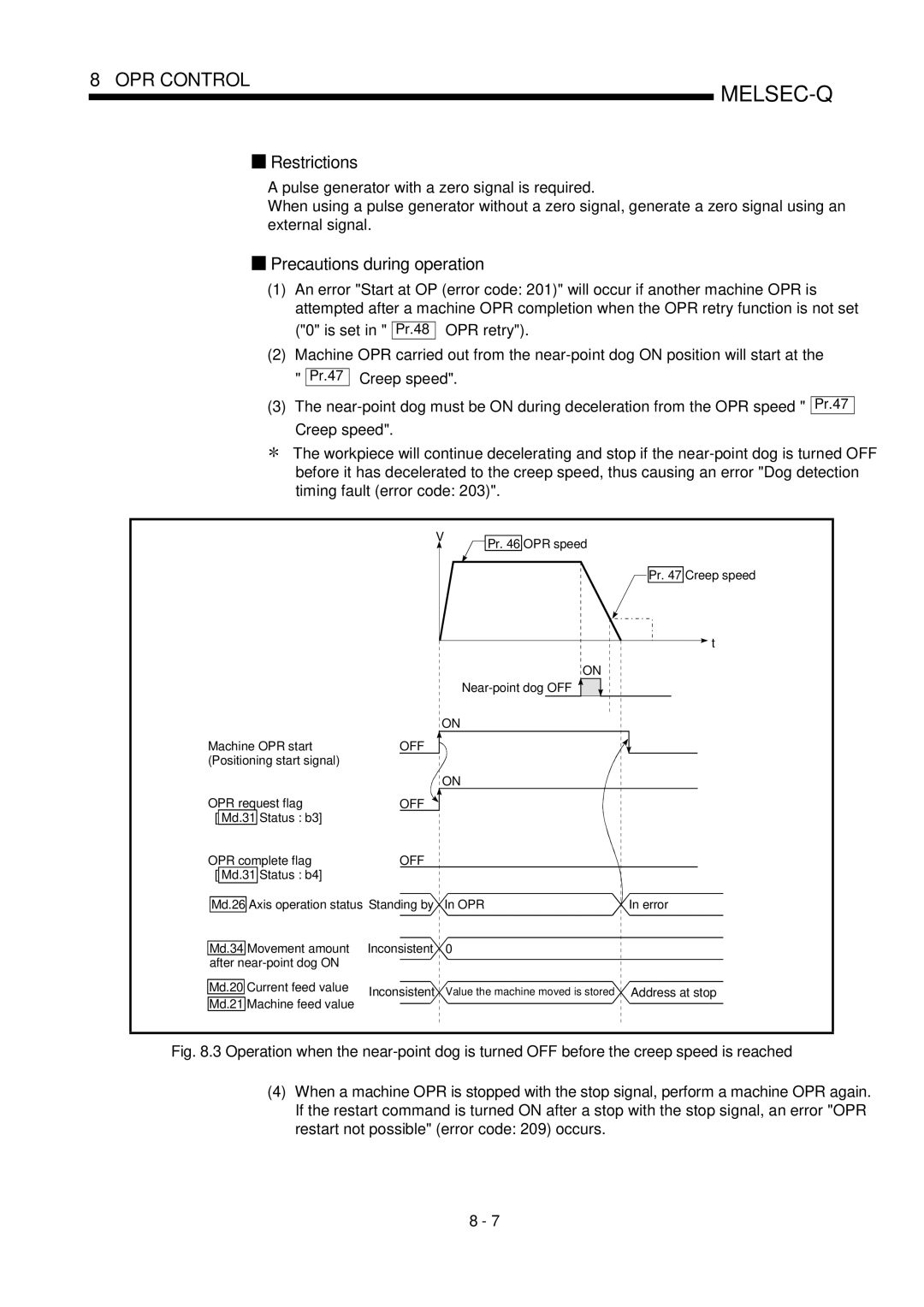 Mitsubishi Electronics QD75D, QD75P user manual Precautions during operation, Pr.48 