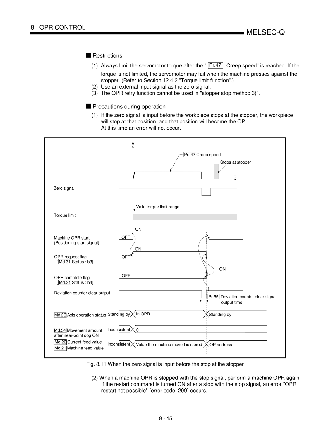 Mitsubishi Electronics QD75D, QD75P user manual Restrictions, Standing by OP address 