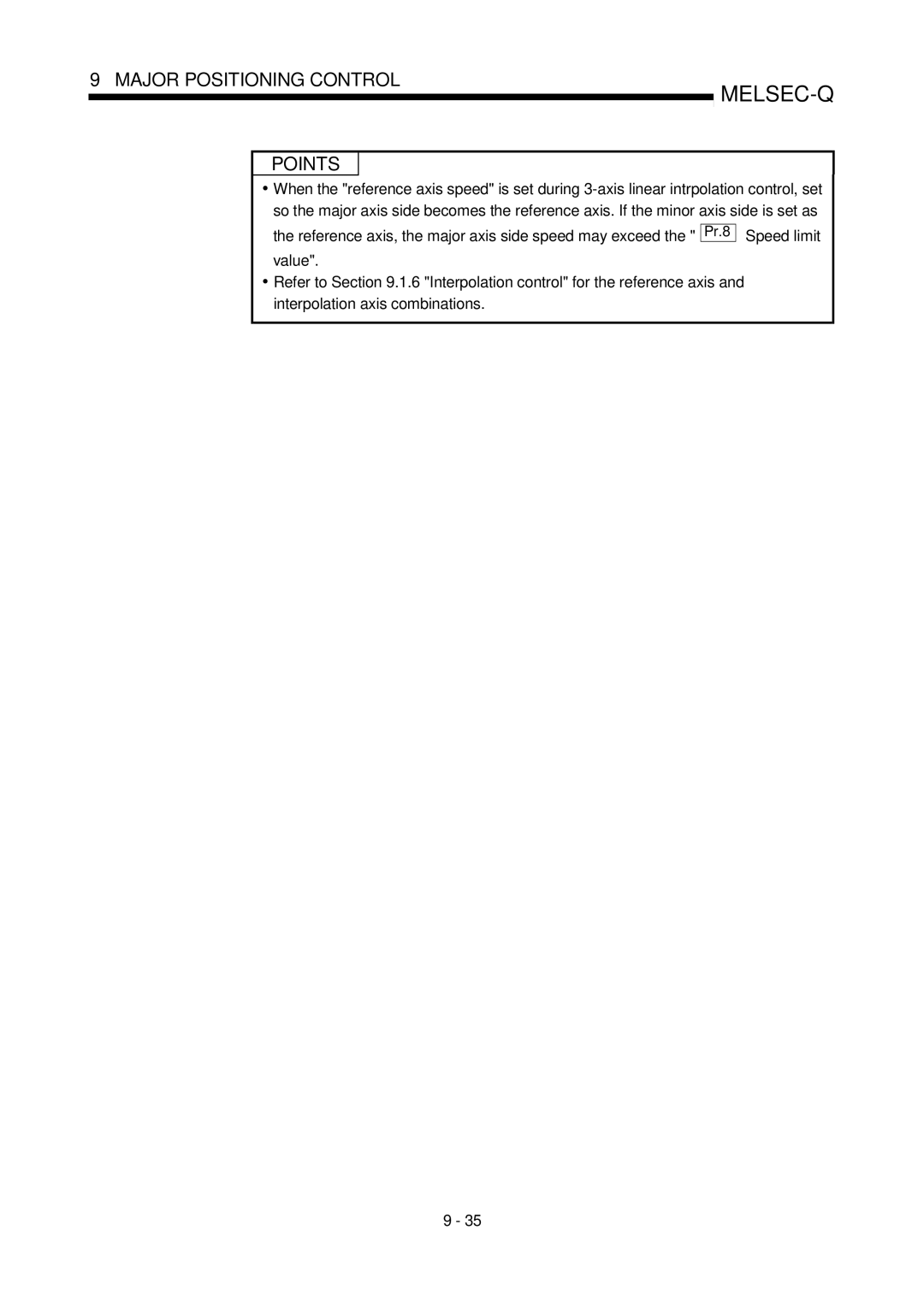 Mitsubishi Electronics QD75D, QD75P user manual Major Positioning Control Points 