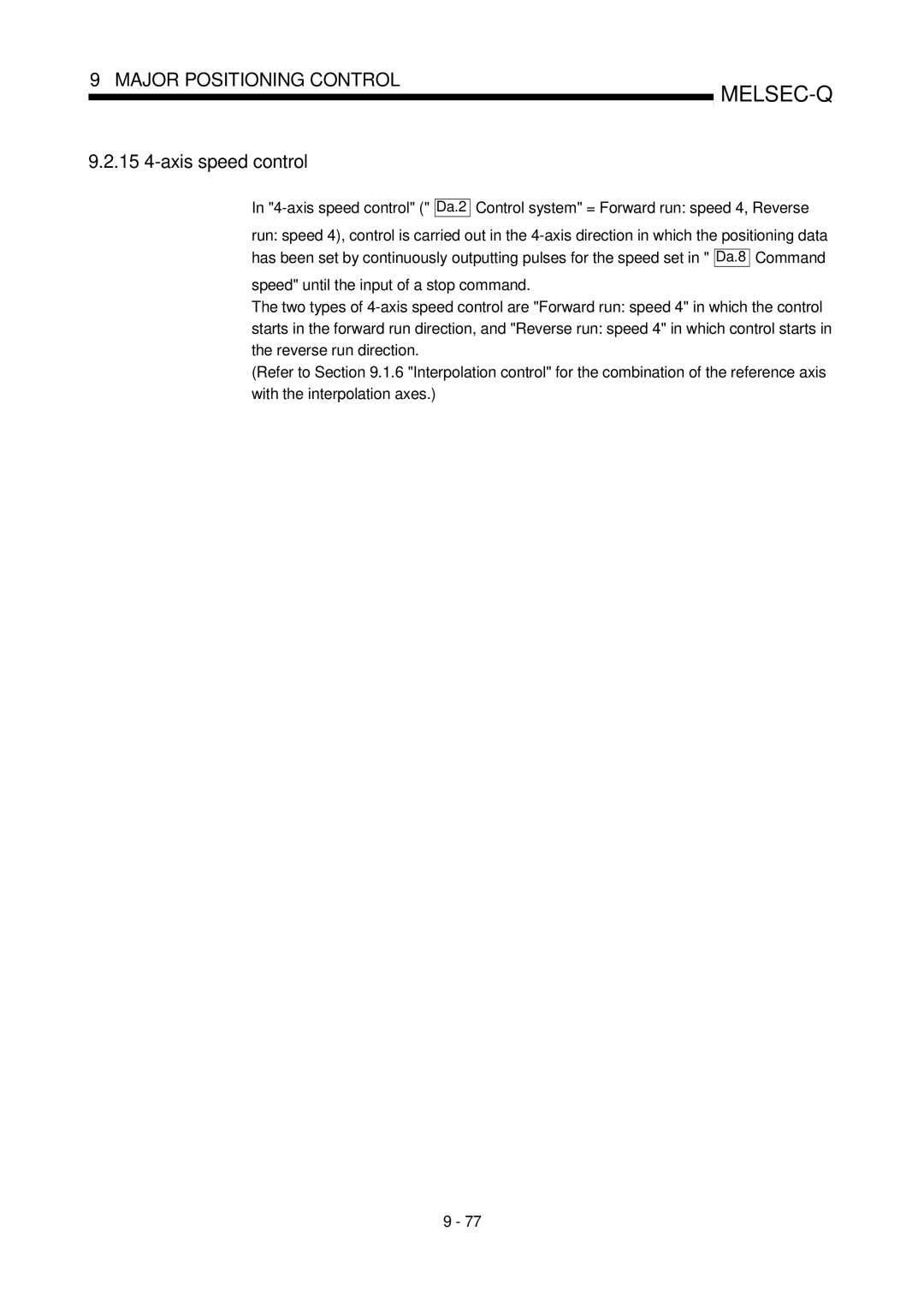 Mitsubishi Electronics QD75D, QD75P user manual 15 4-axis speed control 