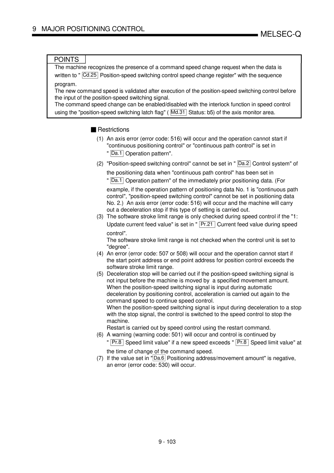 Mitsubishi Electronics QD75D, QD75P user manual Status b5 of the axis monitor area, Speed limit value if a new speed exceeds 