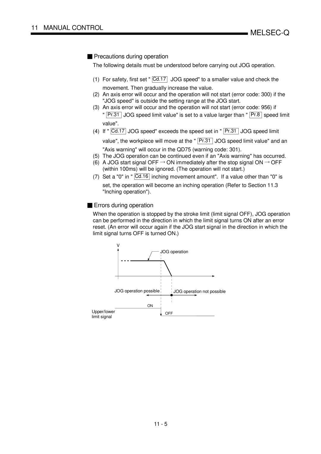 Mitsubishi Electronics QD75D, QD75P user manual Errors during operation, Cd.17, Cd.16 