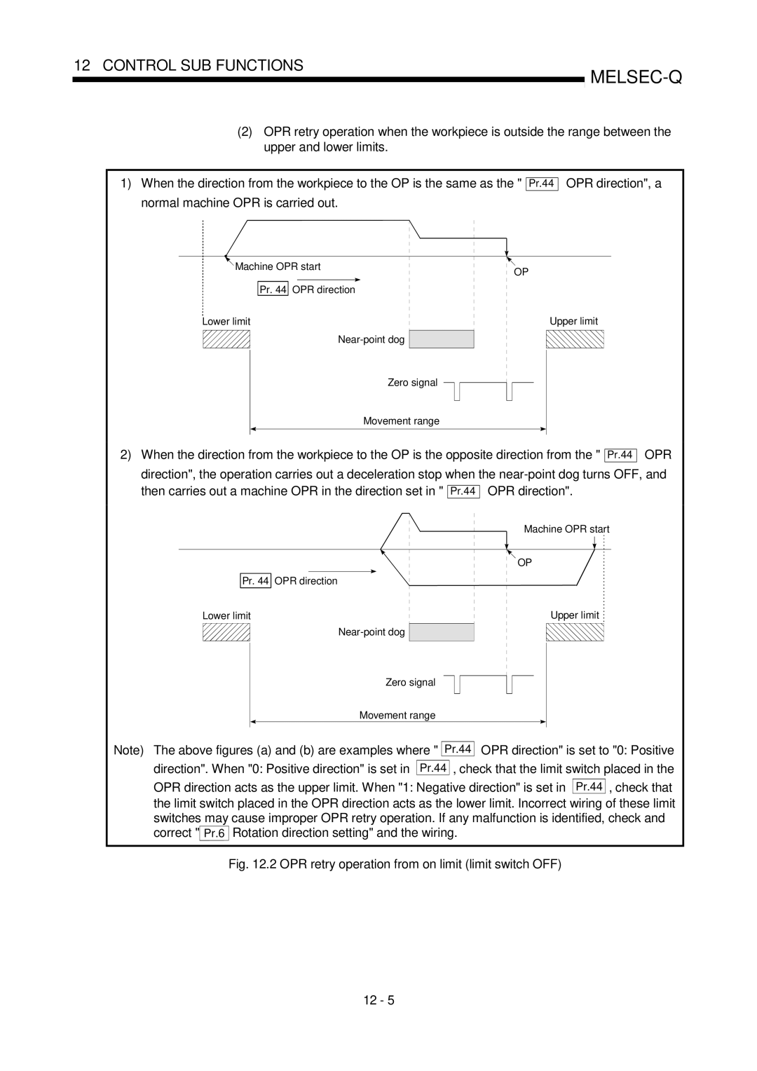 Mitsubishi Electronics QD75D, QD75P user manual OPR direction, a, OPR direction is set to 0 Positive 