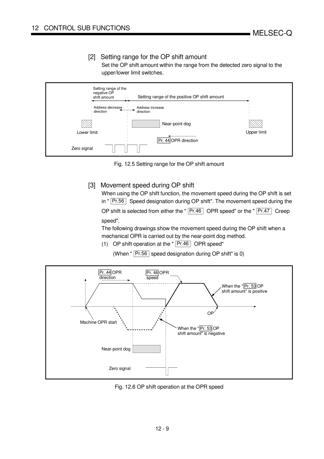 Mitsubishi Electronics QD75D, QD75P Setting range for the OP shift amount, Movement speed during OP shift, OPR speed or 