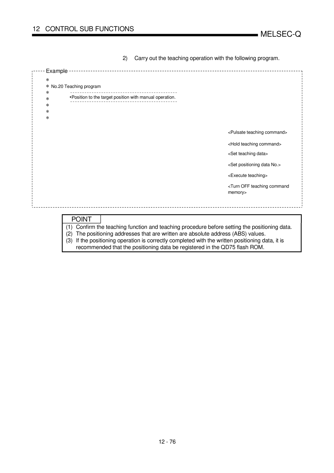 Mitsubishi Electronics QD75P, QD75D user manual Point 