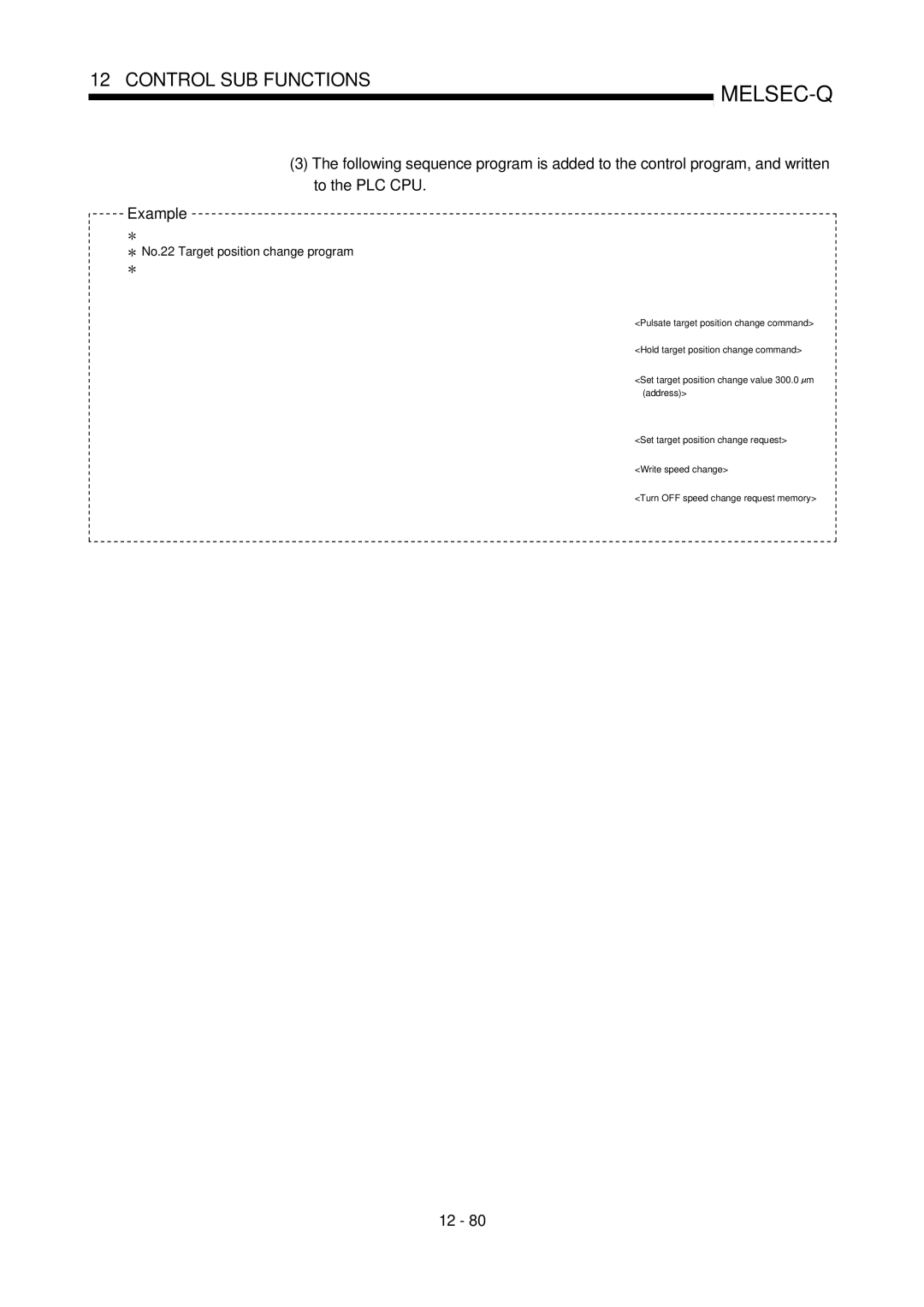 Mitsubishi Electronics QD75P, QD75D user manual No.22 Target position change program 