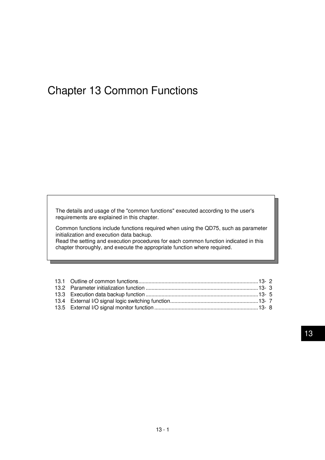 Mitsubishi Electronics QD75D, QD75P user manual Common Functions 