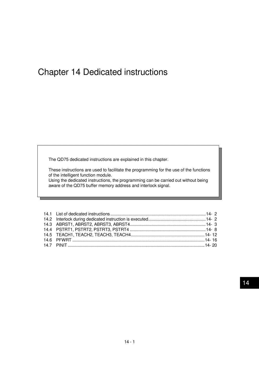 Mitsubishi Electronics QD75D, QD75P user manual 14.3, 14.4, 14.5, 14.6, 14.7 