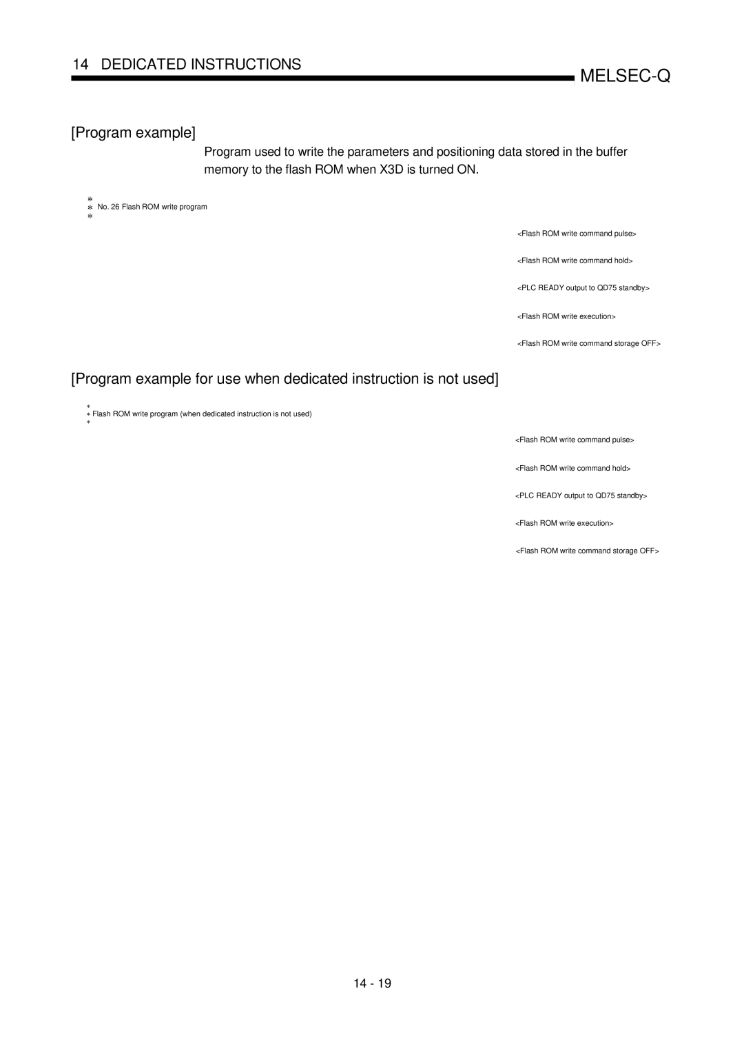 Mitsubishi Electronics QD75D, QD75P user manual Program example 