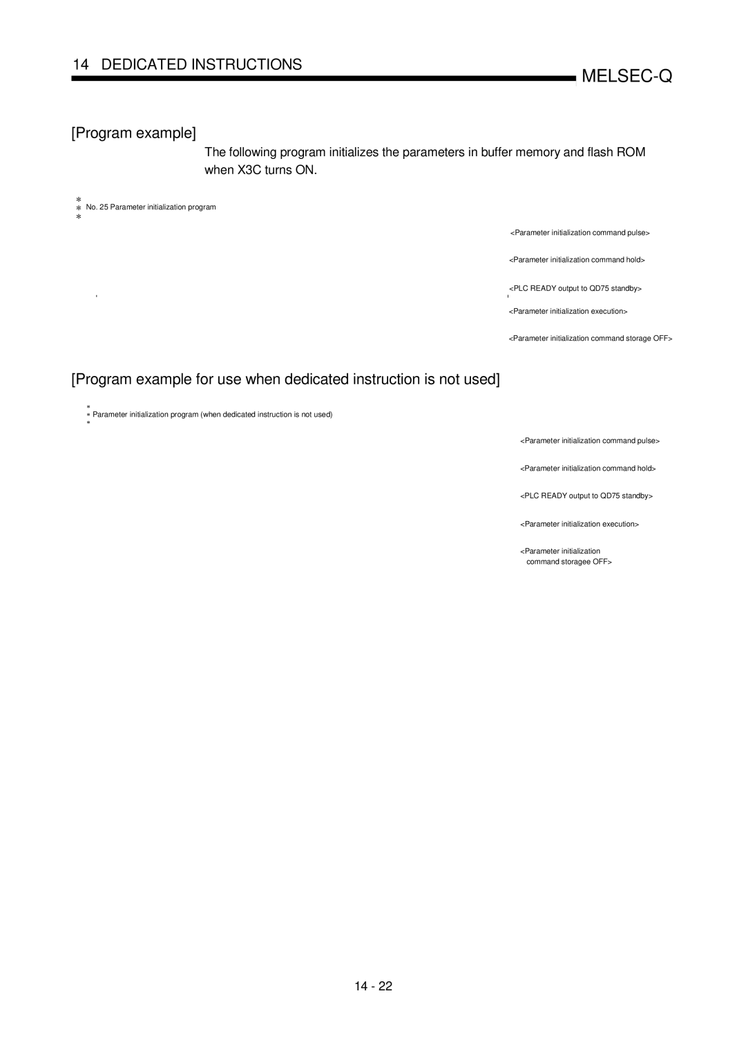 Mitsubishi Electronics QD75P, QD75D user manual Program example 