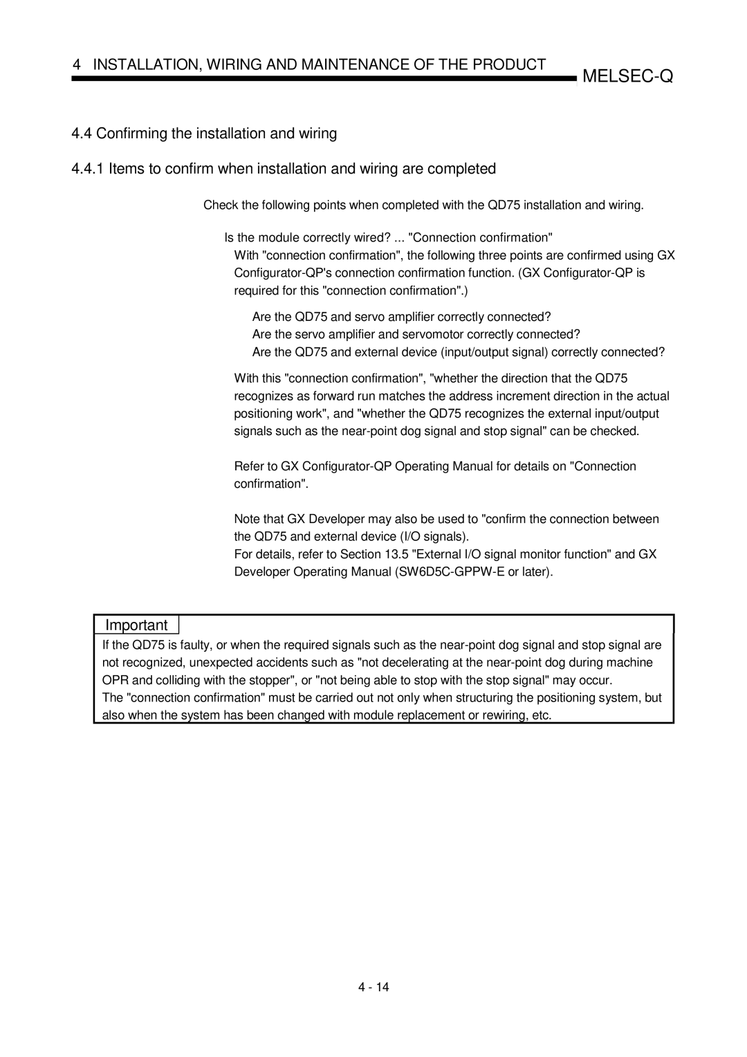 Mitsubishi Electronics QD75P, QD75D user manual Melsec-Q 