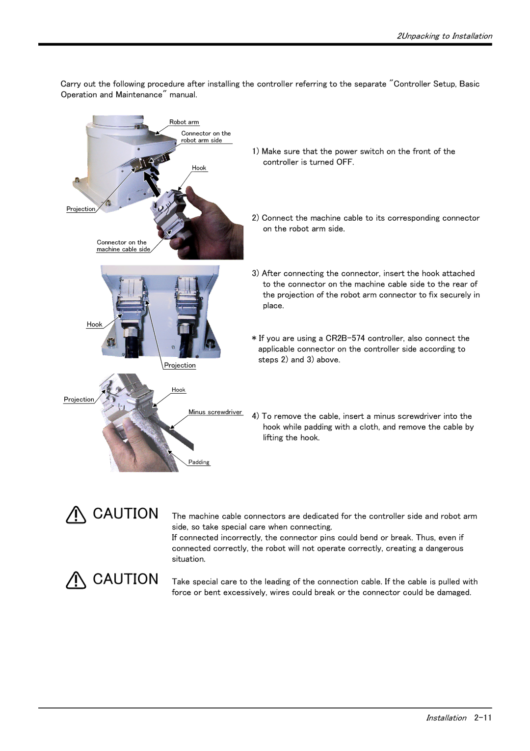 Mitsubishi Electronics RV-6S instruction manual Hook Projection 