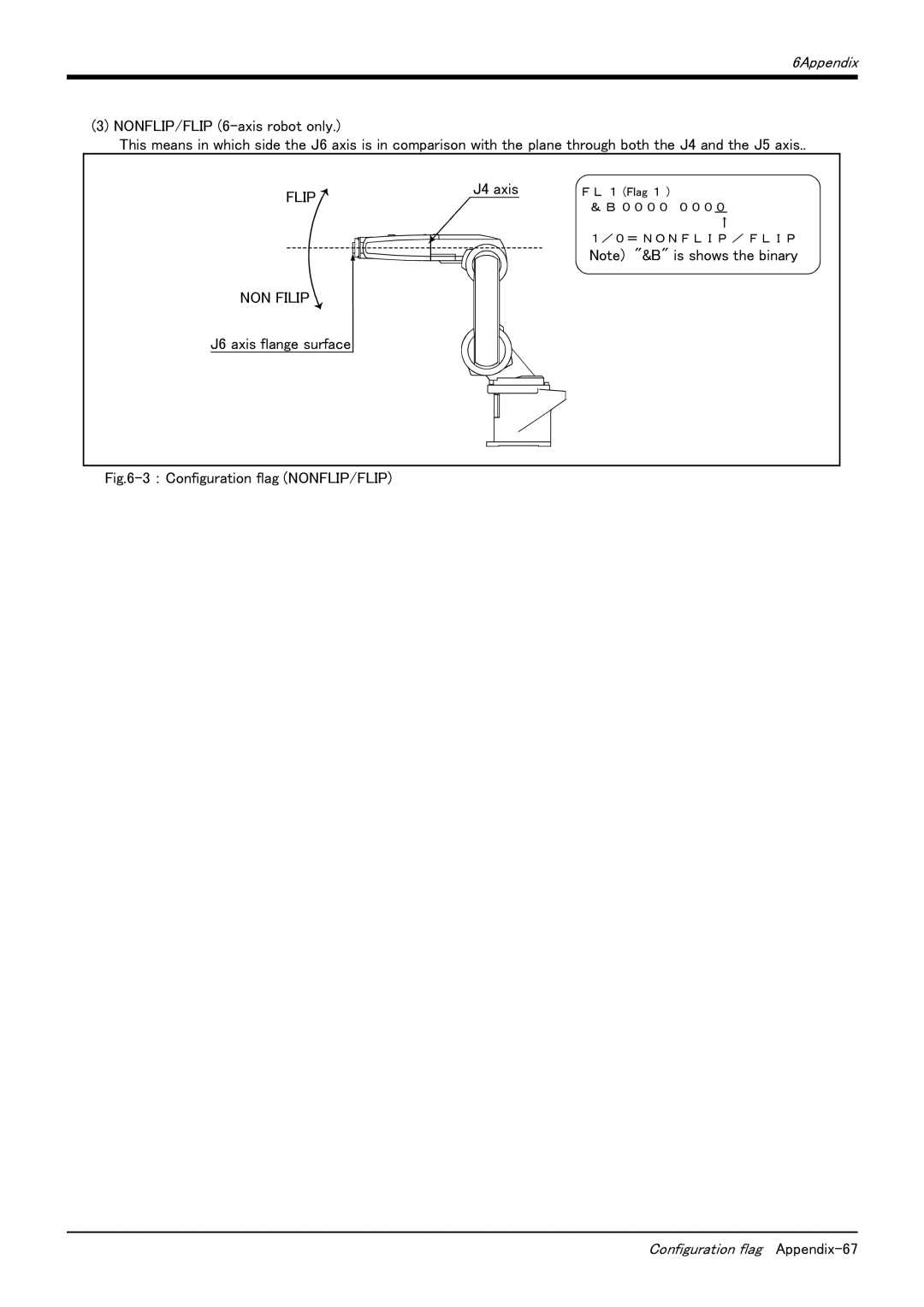 Mitsubishi Electronics RV-6S instruction manual Configuration flag Appendix-67 