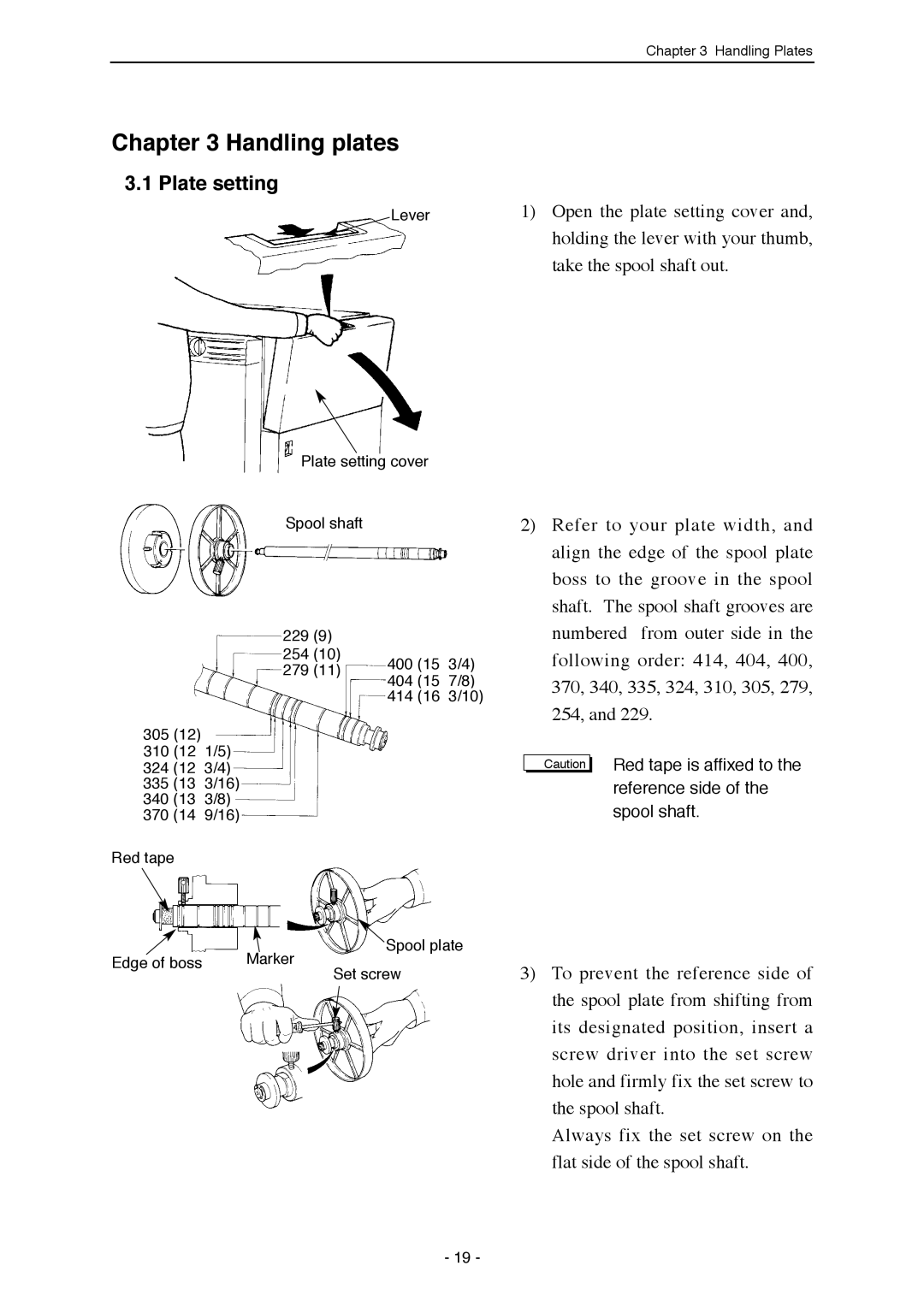 Mitsubishi Electronics SDP-ECO 1630 III manual Handling plates, Plate setting 