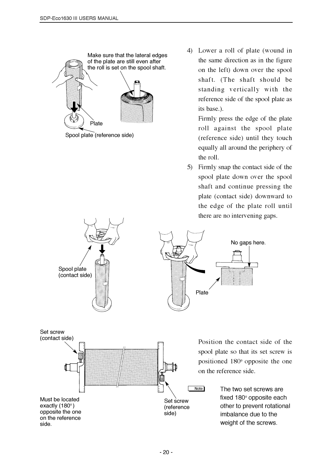 Mitsubishi Electronics SDP-ECO 1630 III manual Two set screws are 