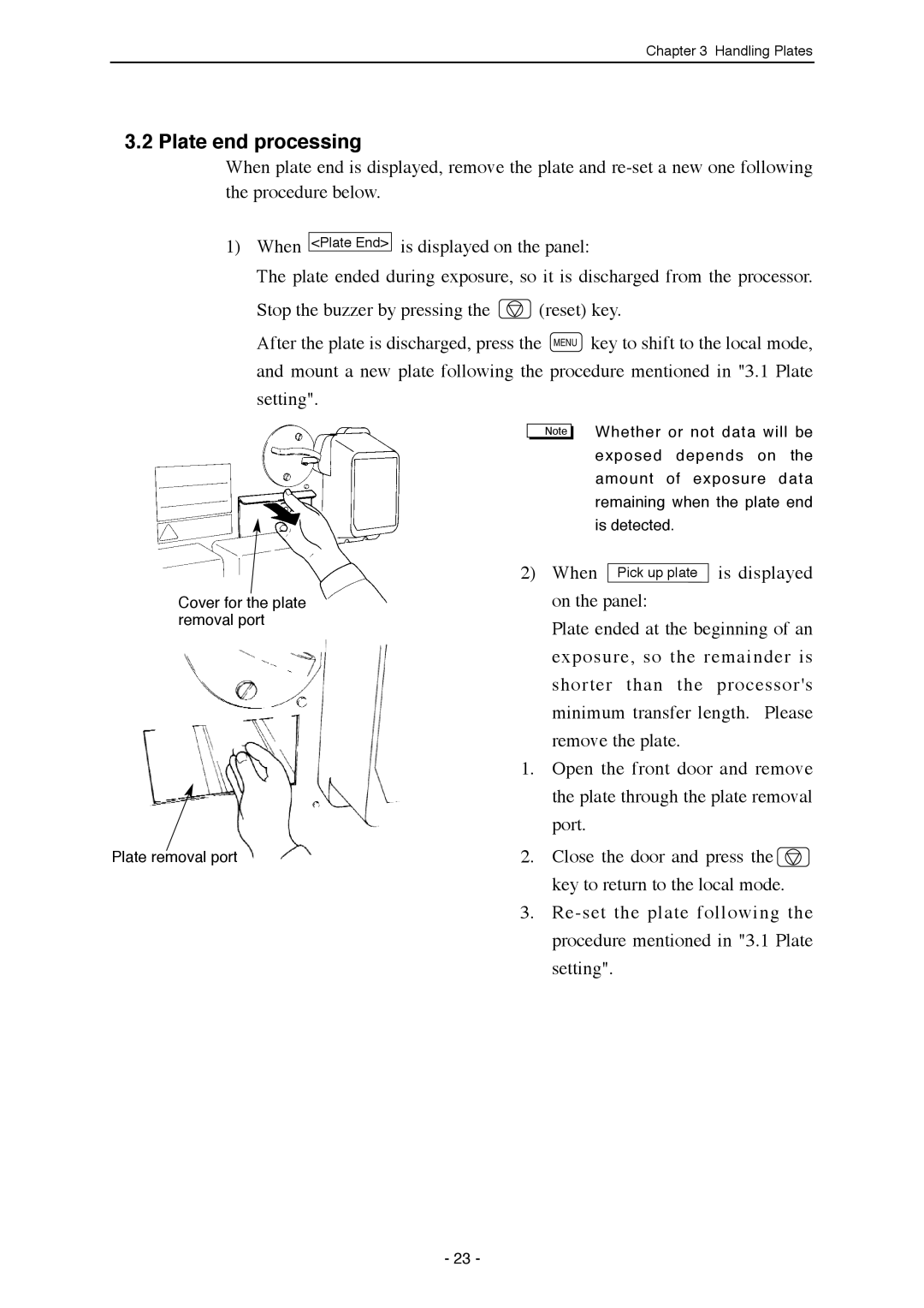 Mitsubishi Electronics SDP-ECO 1630 III manual Plate end processing 