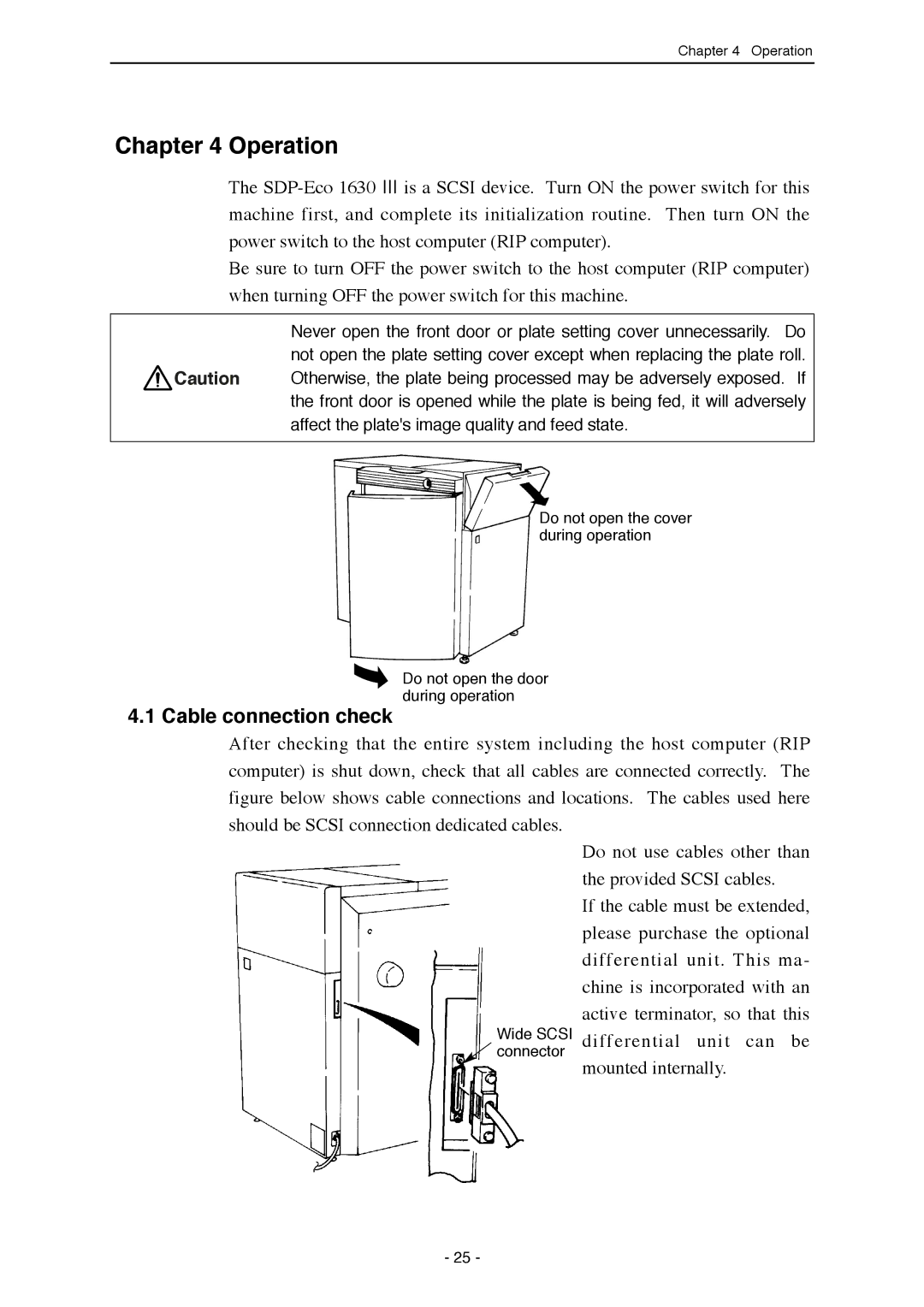 Mitsubishi Electronics SDP-ECO 1630 III manual Operation, Cable connection check 