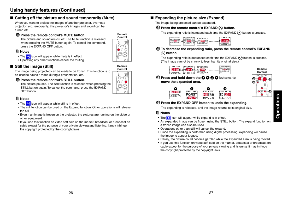 Mitsubishi Electronics SE1U user manual Using handy features, Cutting off the picture and sound temporarily Mute 