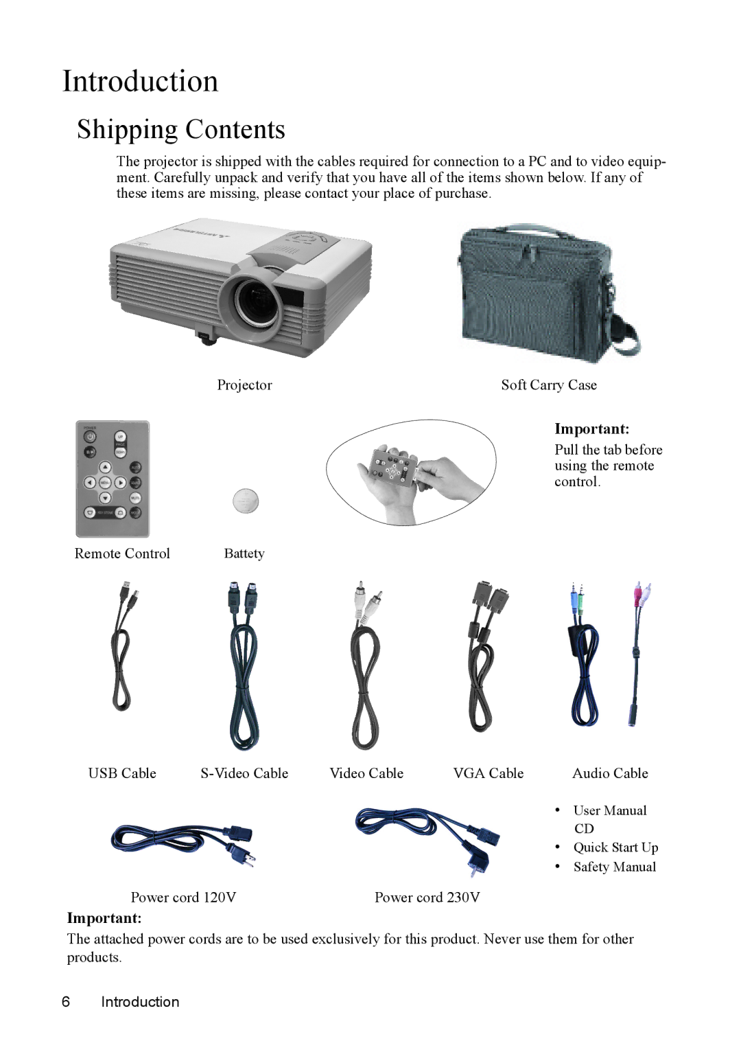 Mitsubishi Electronics SE2U user manual Introduction, Shipping Contents 