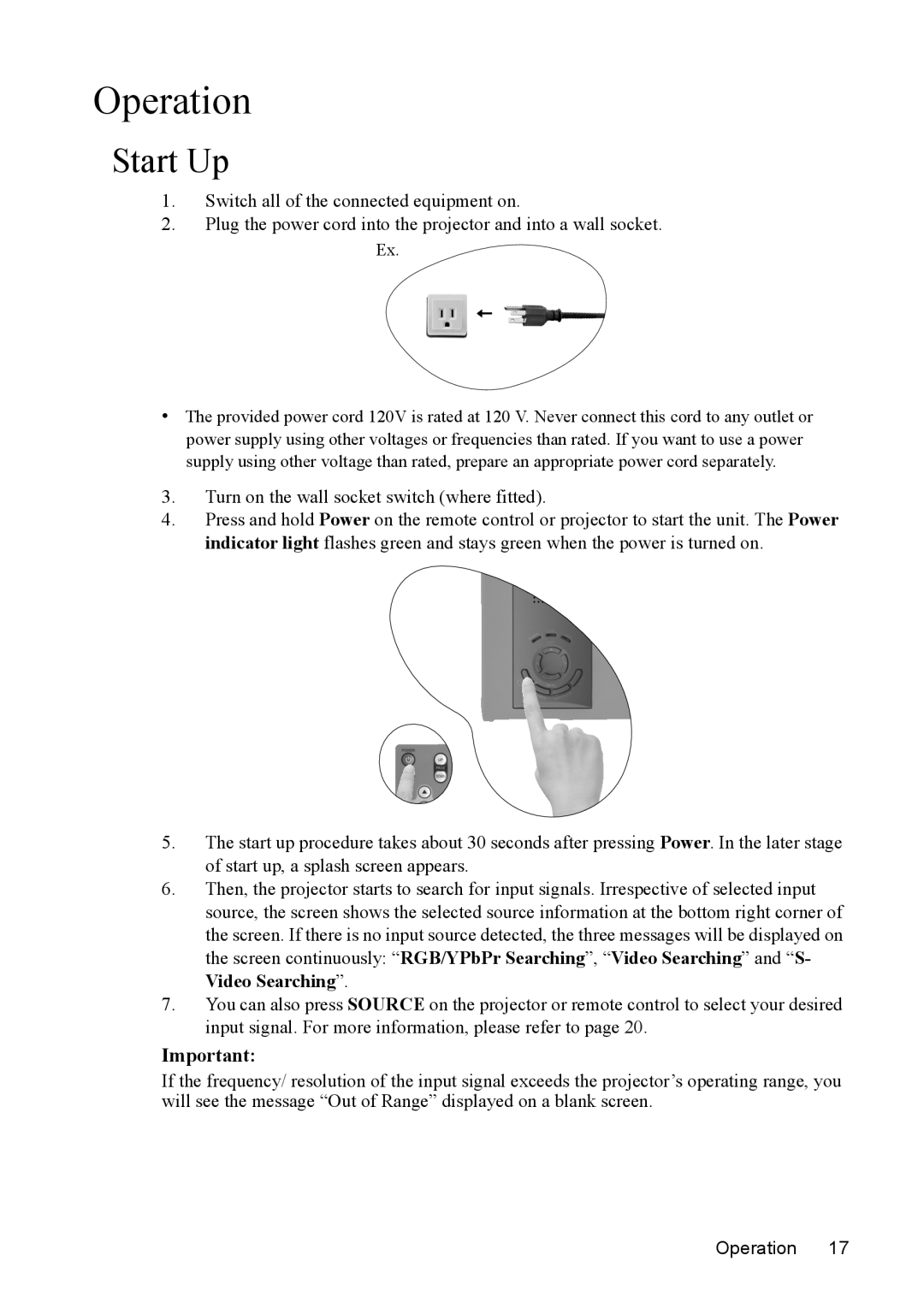 Mitsubishi Electronics SE2U user manual Operation, Start Up 