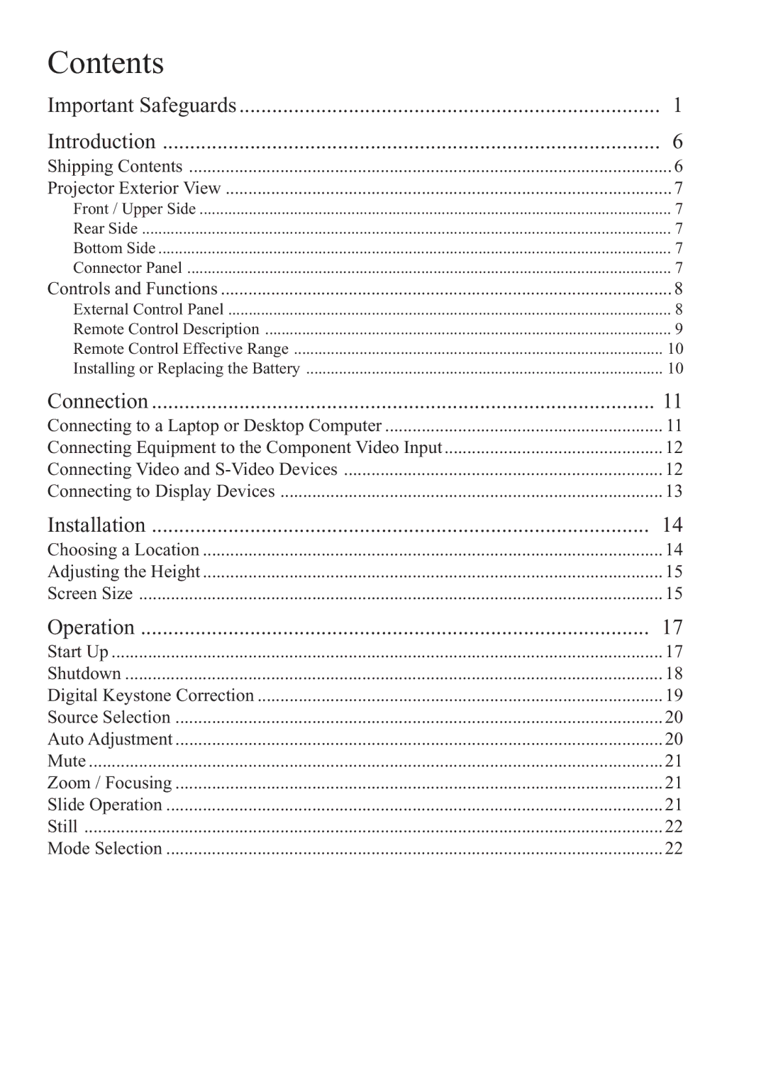 Mitsubishi Electronics SE2U user manual Contents 