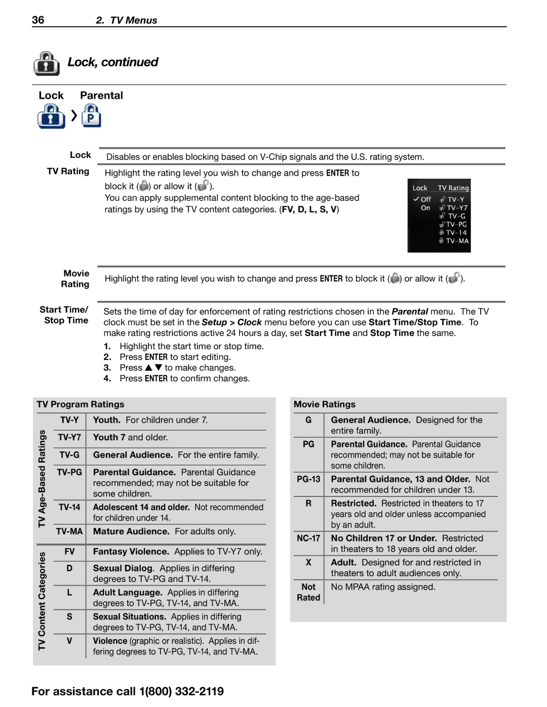 Mitsubishi Electronics SERIES 742 manual Lock Parental, Tv-Y 