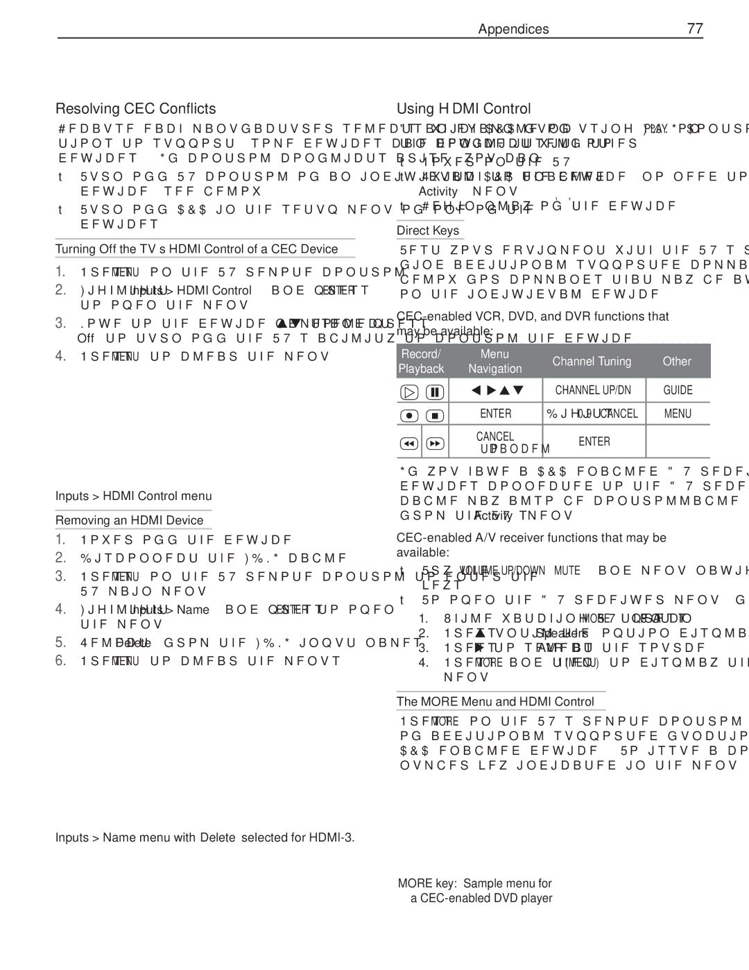 Mitsubishi Electronics SeriesLT-40151 manual Resolving CEC Conflicts, Using Hdmi Control 