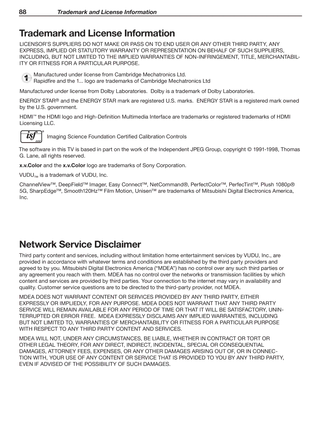 Mitsubishi Electronics SeriesLT-40151 manual Trademark and License Information 