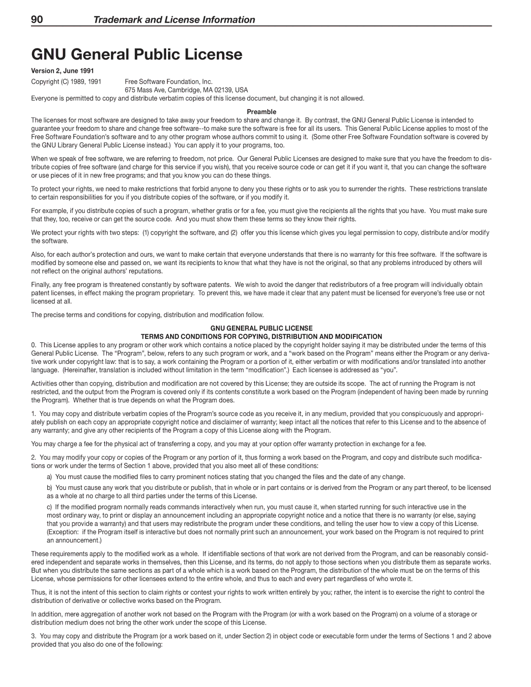 Mitsubishi Electronics SeriesLT-40151 manual GNU General Public License 