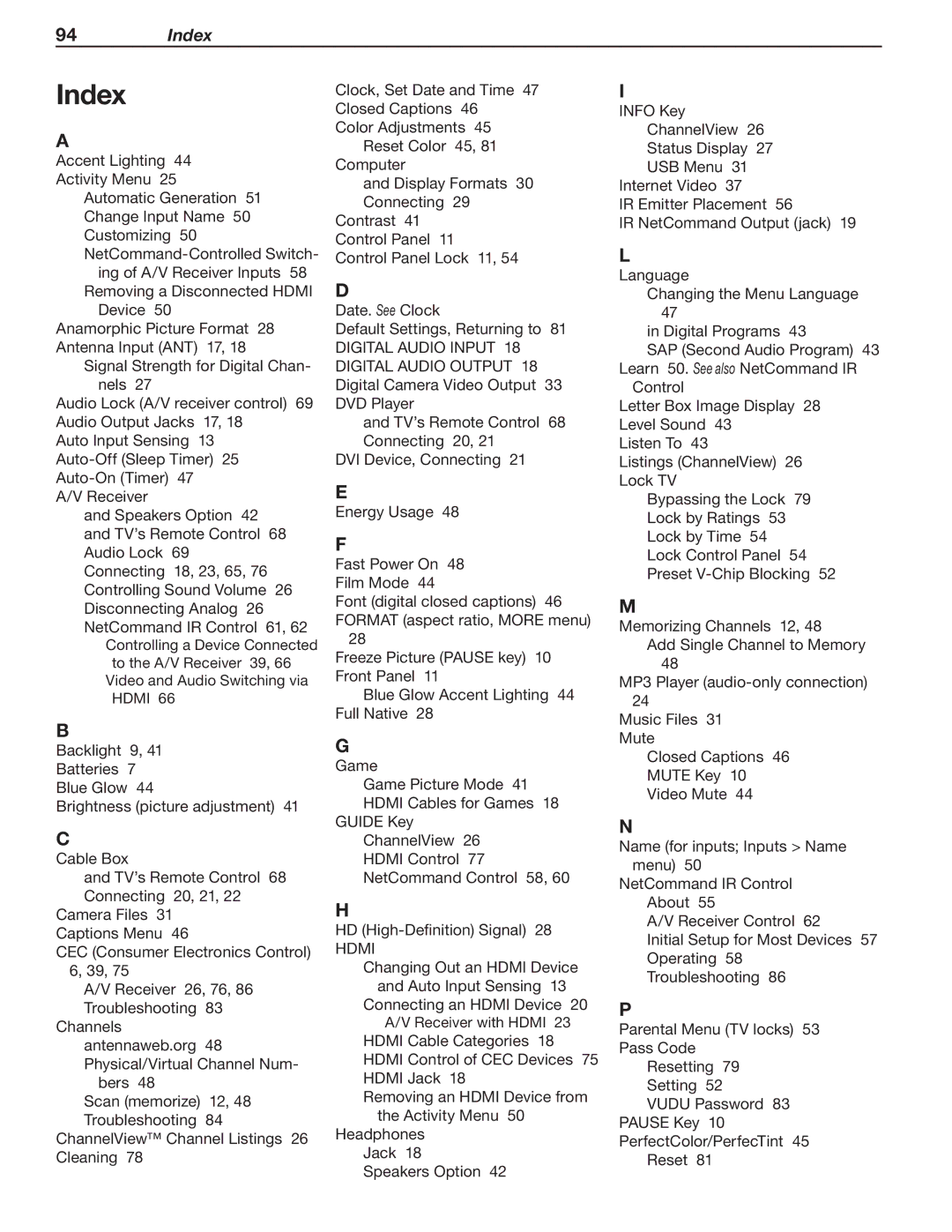 Mitsubishi Electronics SeriesLT-40151 manual Index 