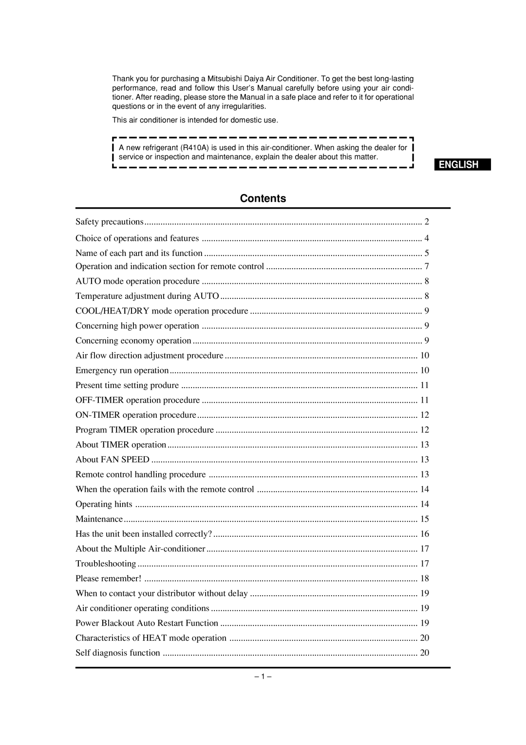 Mitsubishi Electronics SKM50ZD-S, SKM35ZD-S, SKM28ZD-S, SKM22ZD-S, SKM25ZD-S user manual Contents 