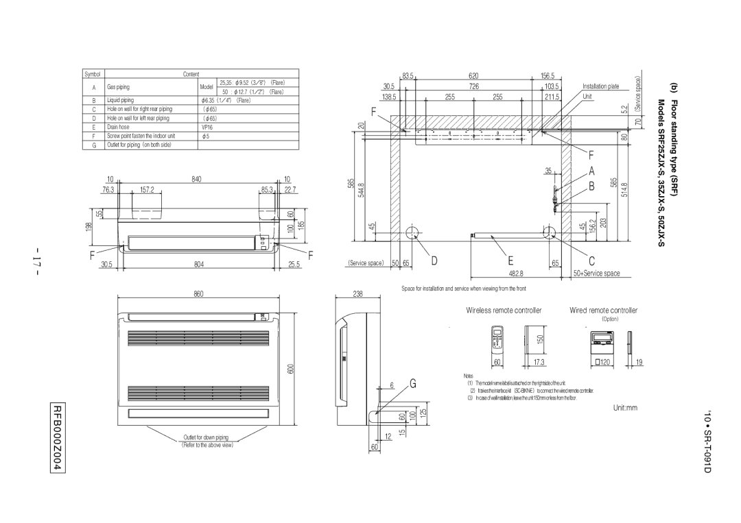 Mitsubishi Electronics SRK507J-S technical manual RFB000Z004, 50ZJX-S 