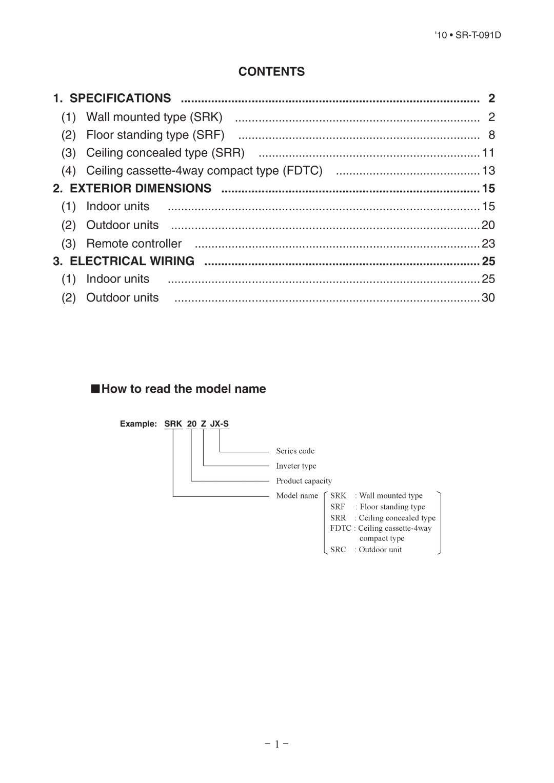 Mitsubishi Electronics SRK507J-S technical manual Contents 