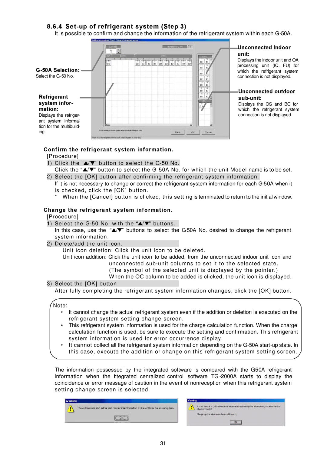 Mitsubishi Electronics TG-2000A operation manual Se t-up of refrigerant system Step 