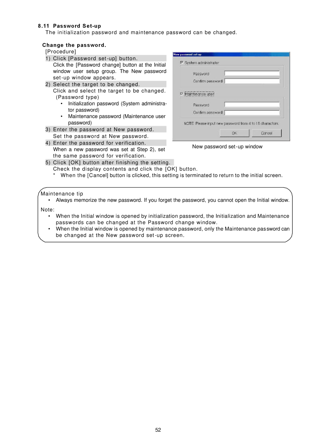 Mitsubishi Electronics TG-2000A operation manual Password S e t-up, Change the password 