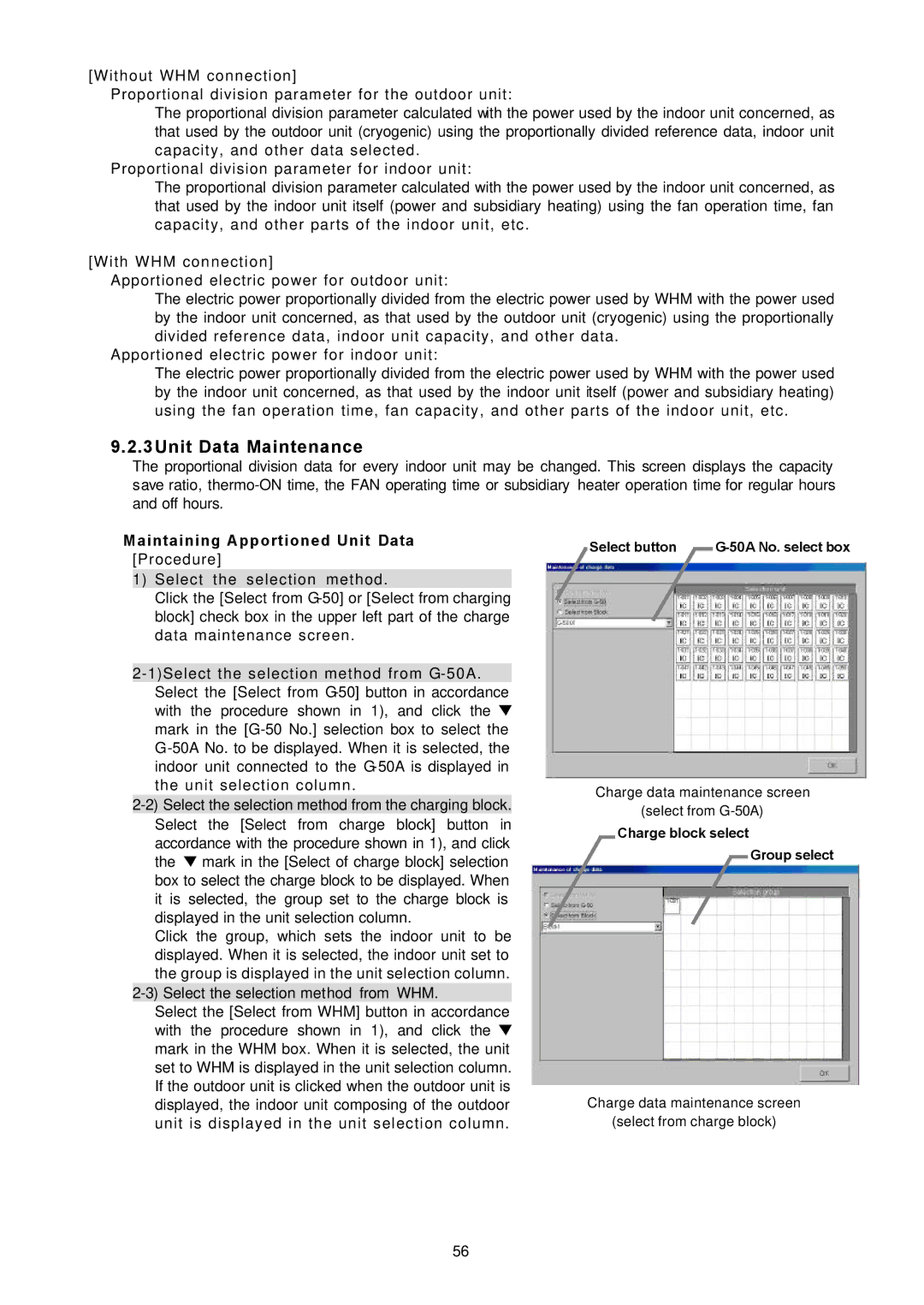 Mitsubishi Electronics TG-2000A operation manual Unit Data Maintenance, Maintaining Apportioned Unit Data 