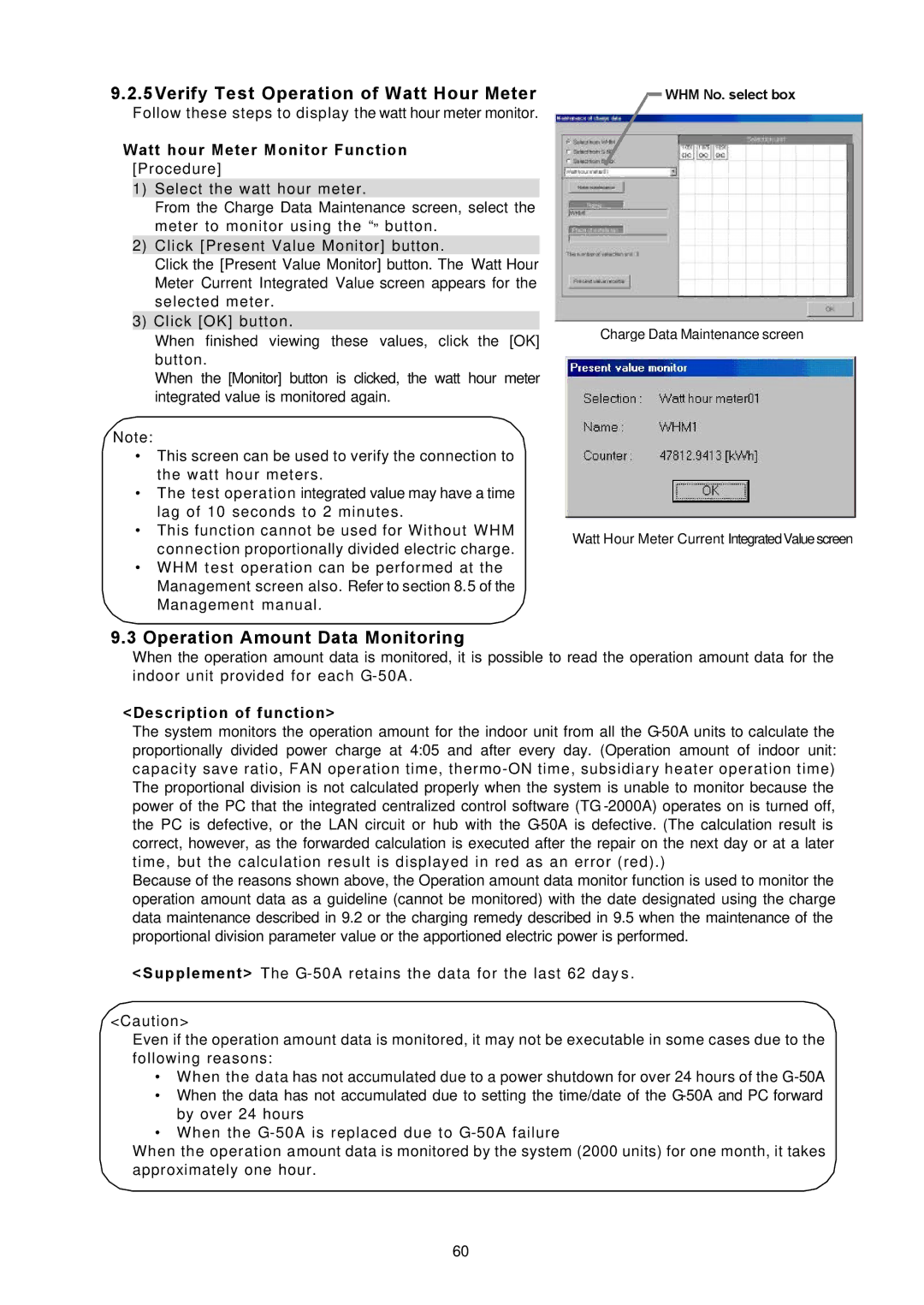 Mitsubishi Electronics TG-2000A Operation Amount Data Monitoring, Watt hour Meter Monitor Function Procedure 