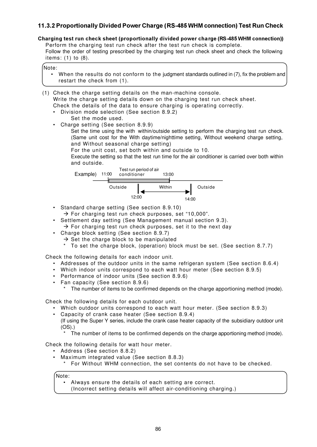 Mitsubishi Electronics TG-2000A operation manual Example 1100 conditioner 1300 Outside Within 12001400 